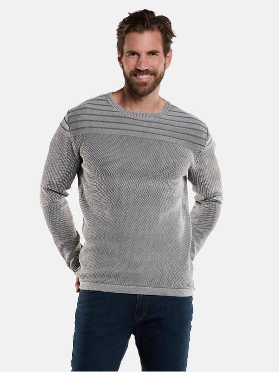 engbers Herren Pullover strukturiert Grau 34135