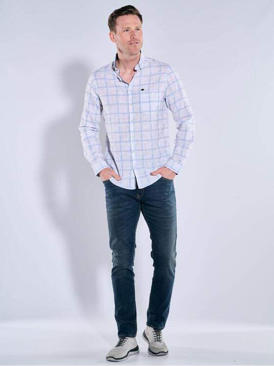 engbers Herren Langarm-Hemd kariert Naturweiss 38890