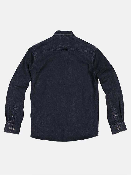 engbers Herren Langarm-Hemd im Overshirt-Design Saphirblau 32271
