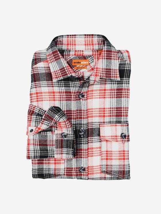 emilio adani Herren Overshirt kariert Orange 37563