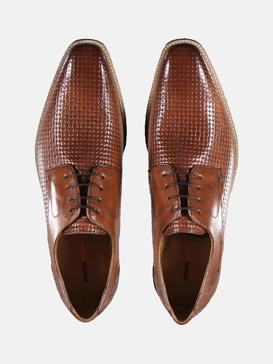 emilio adani Herren Business-Schuh mit Prägung Braun 31458