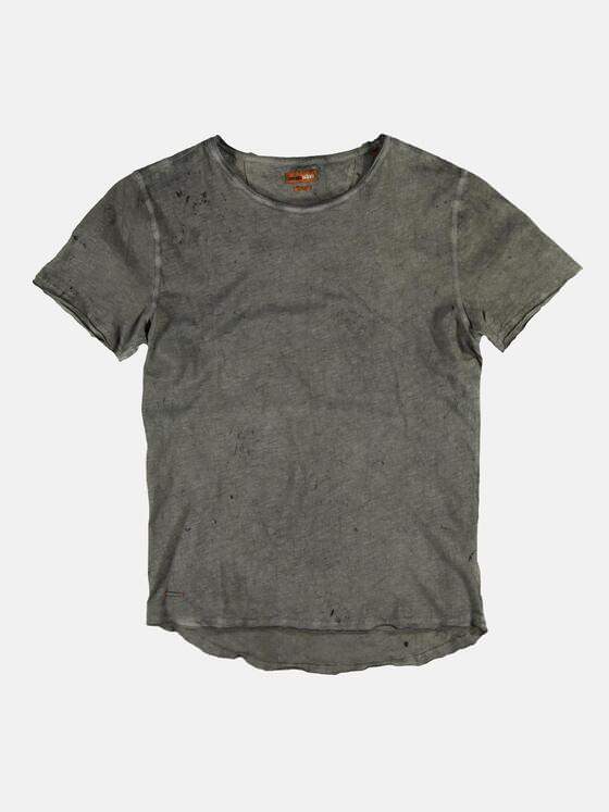 emilio adani Herren Rundhals T-Shirt Braun 25222