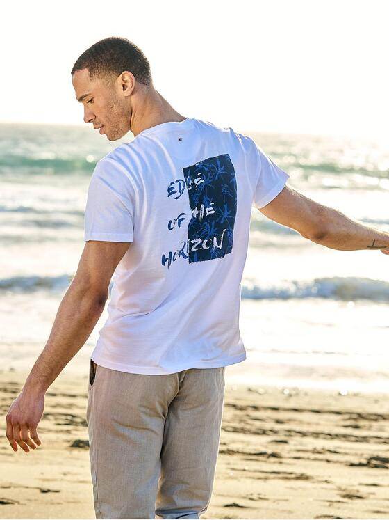 emilio adani Herren T-Shirt uni Weiß 38959