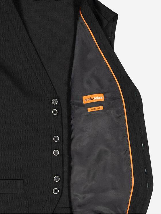 emilio adani Herren Sakko-Weste slim fit Schwarz 37582