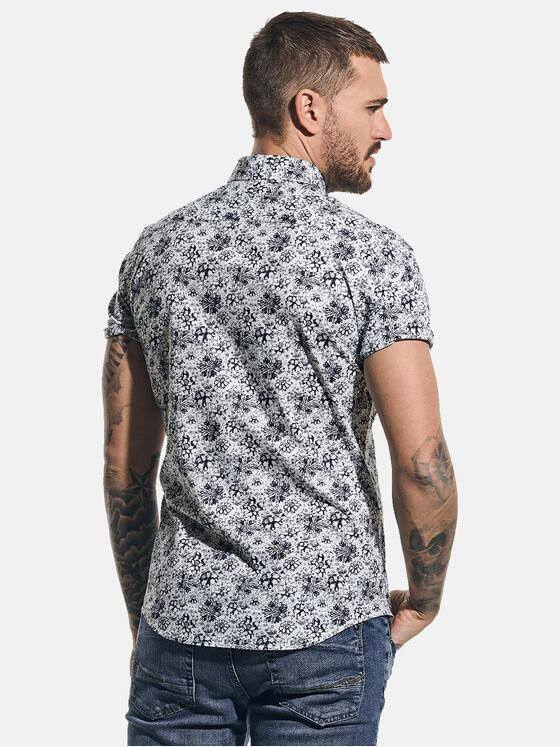 emilio adani Herren Kurzarm-Hemd mit All-Over-Print Blau 31318