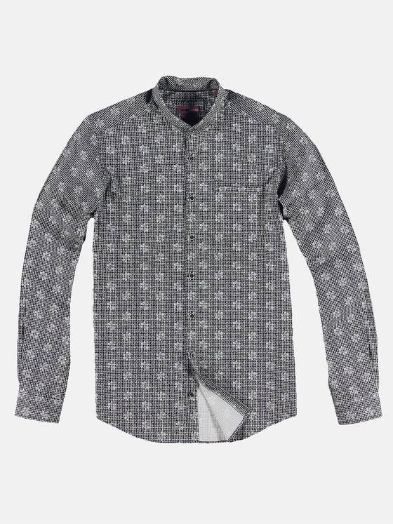 emilio adani Herren Langarm-Hemd gemustert Blau 32412