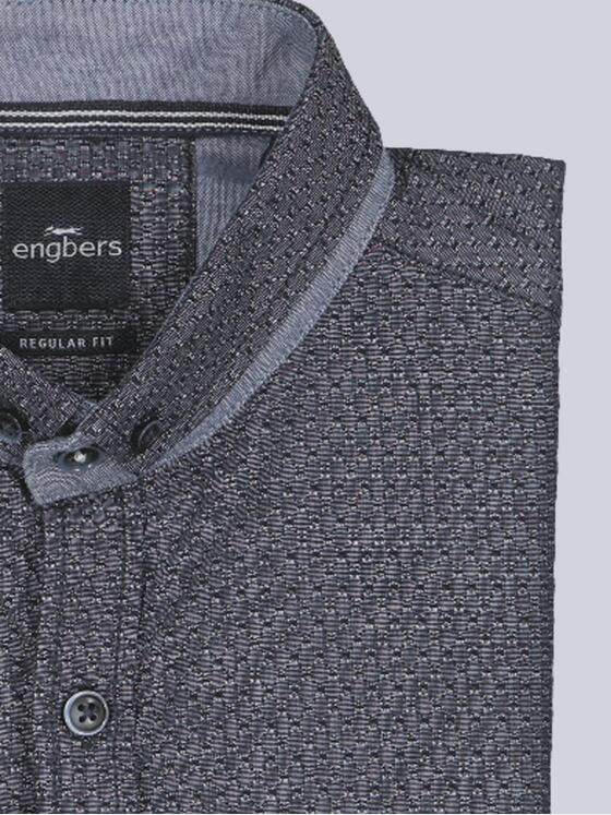 engbers Herren Langarm-Hemd strukturiert Marineblau 39435