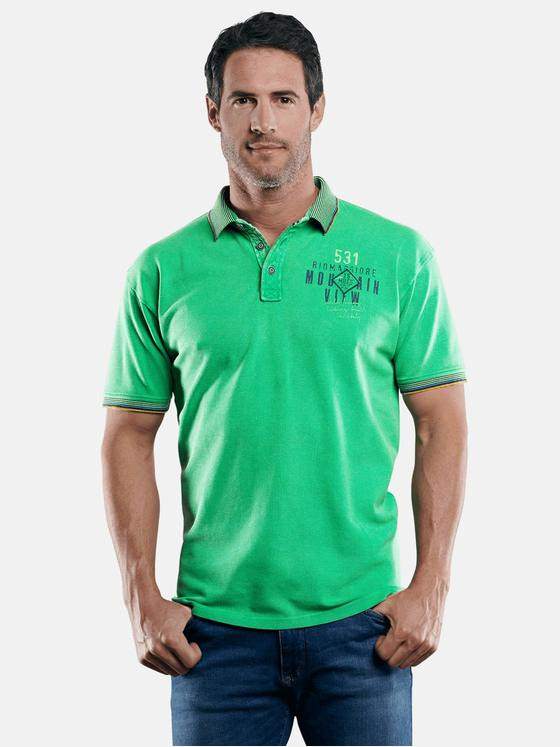 engbers Herren Poloshirt mit Konrasteffekten Grasgruen 29219