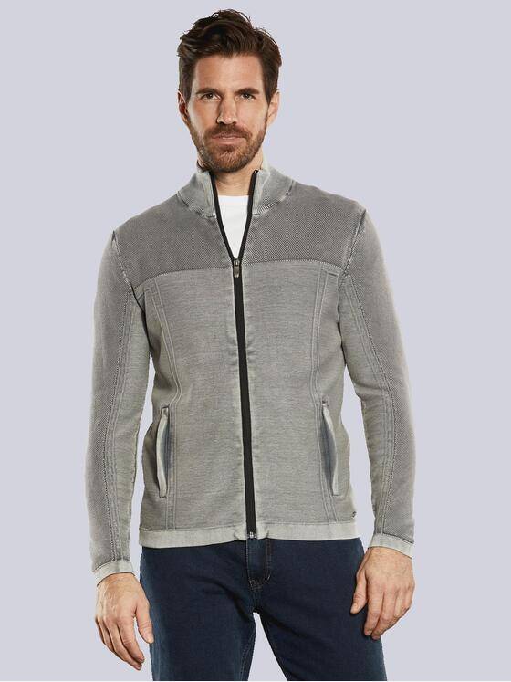 engbers Herren Cardigan strukturiert Grau 34287