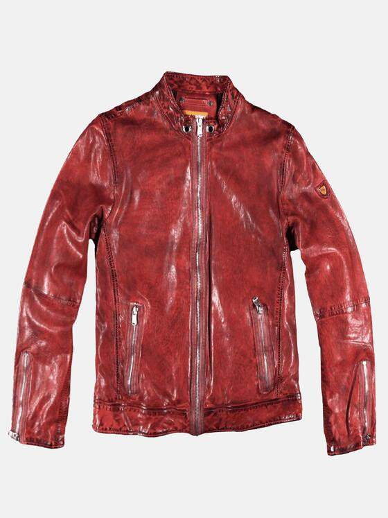 emilio adani Herren kernige Lederjacke mit Hingucker-Garantie Rot 29145