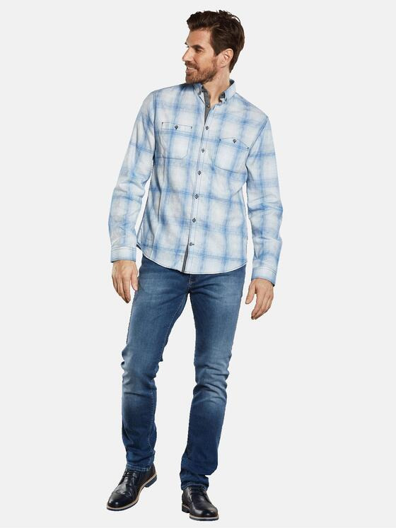 engbers Herren Langarm-Hemd aus nachhaltiger Baumwolle Blau 34256