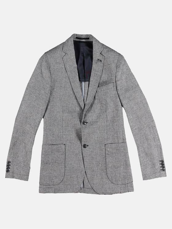 ENGBERS GERMANY Herren Sportives Sakko aus Leinenmix Silbergrau 29666