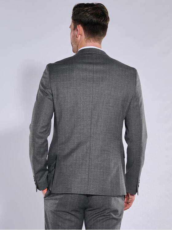 emilio adani Herren Anzug-Sakko kariert Silbergrau 37644