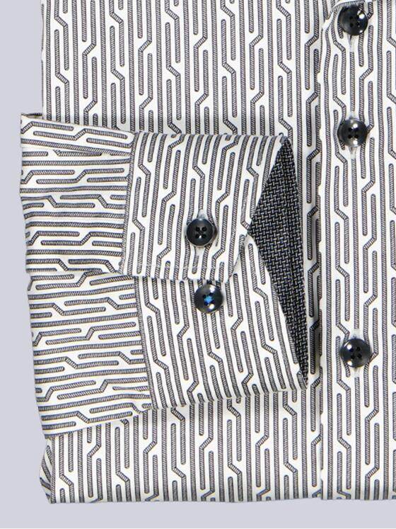 ENGBERS GERMANY Herren Langarm-Hemd in Satin-Warenqualität Schwarz 39190