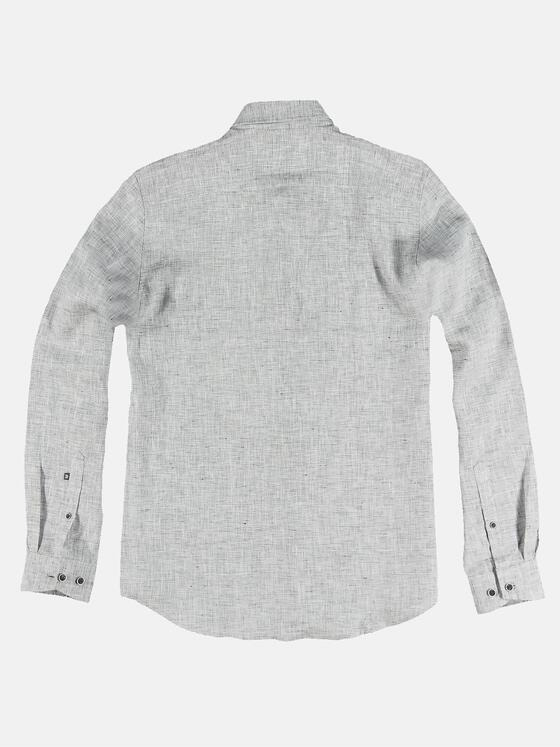 ENGBERS GERMANY Herren Langarm-Hemd aus Leinen Hellgrau 31636