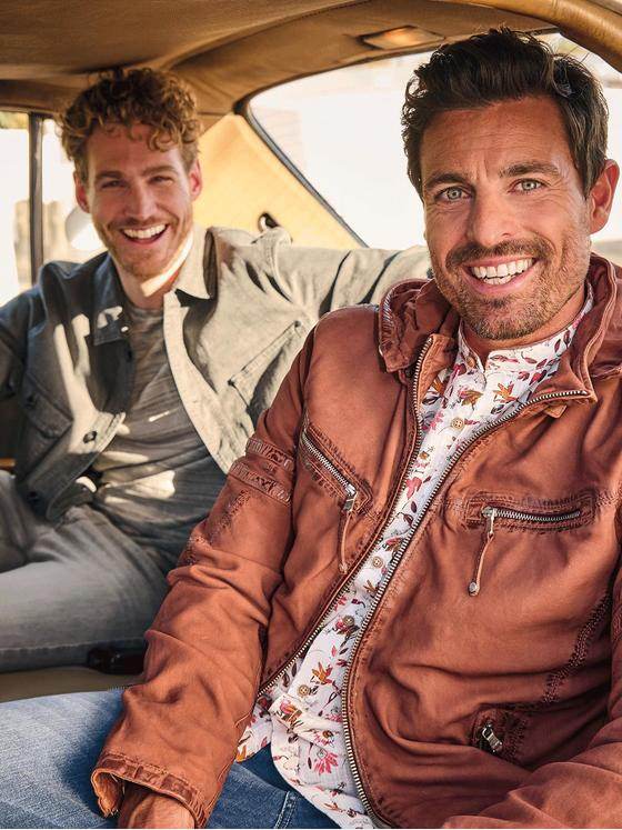 engbers Herren Lederjacke aus Nubuk Orange 32594