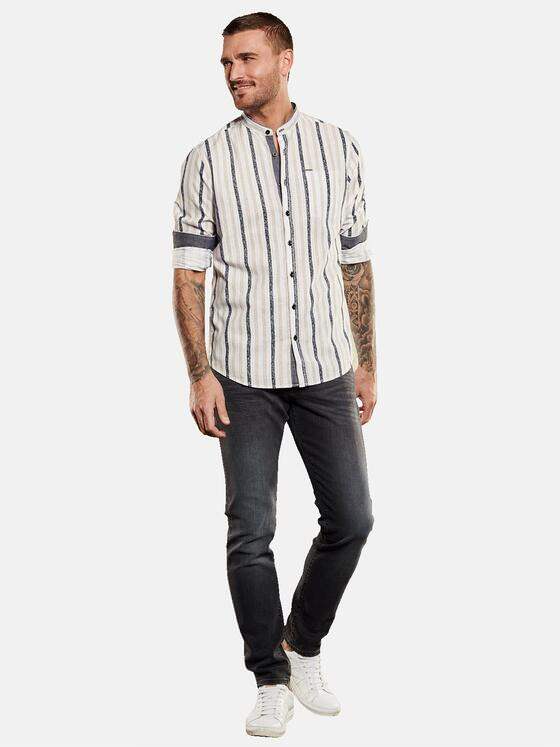 emilio adani Herren Langarm-Hemd gemustert Beige 34955