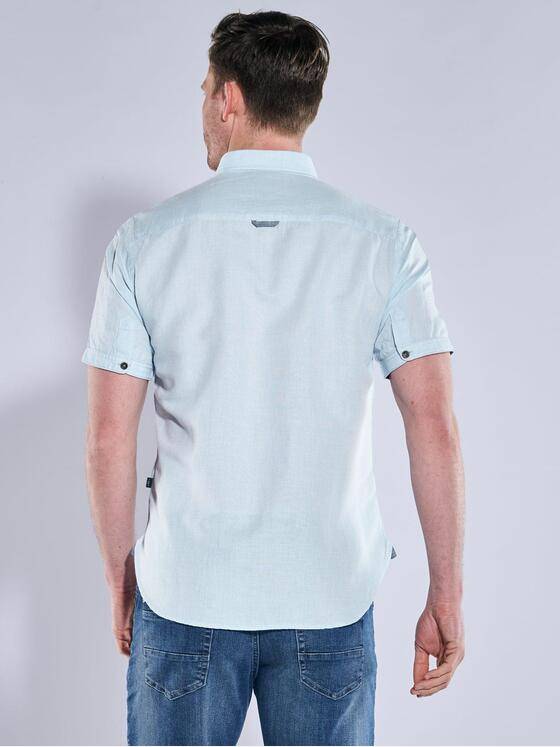 engbers Herren Kurzarm-Hemd mit Leinenanteil Hellblau 38383