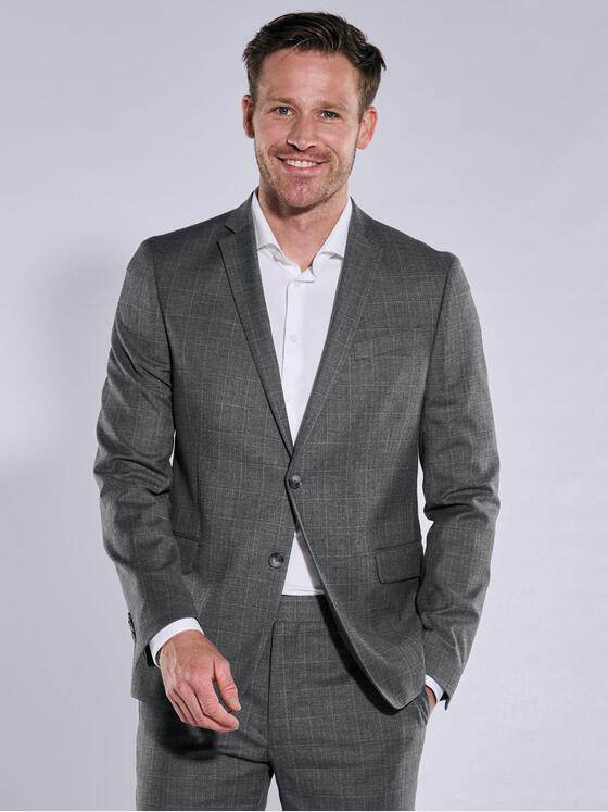emilio adani Herren Anzug-Sakko kariert Silbergrau 37644