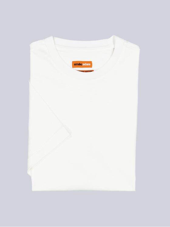 emilio adani Herren T-Shirt aus hochwertiger Baumwolle Weiß 38315