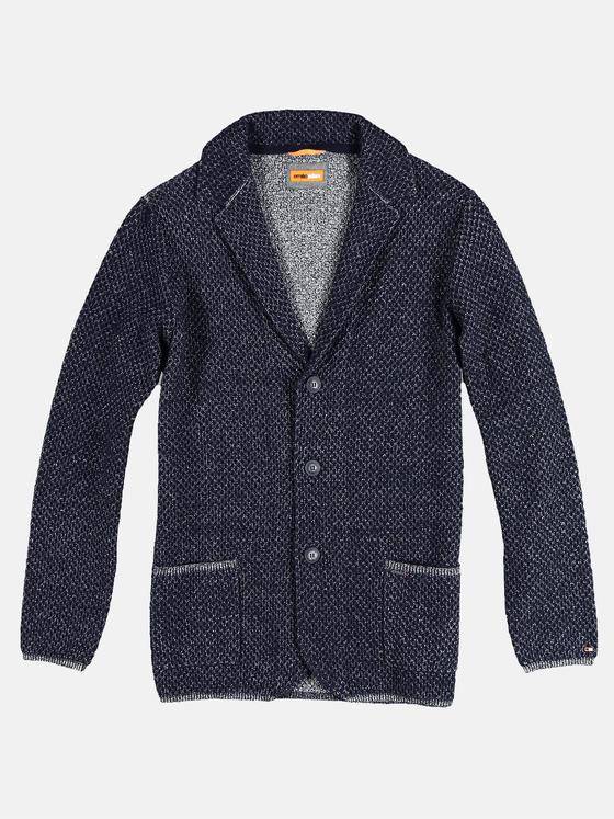 emilio adani Herren Softes struktur-Stricksakko Blau 28922