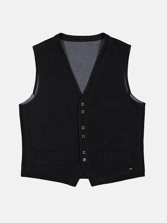 emilio adani Herren Sakko-Weste slim fit Schwarz 35264
