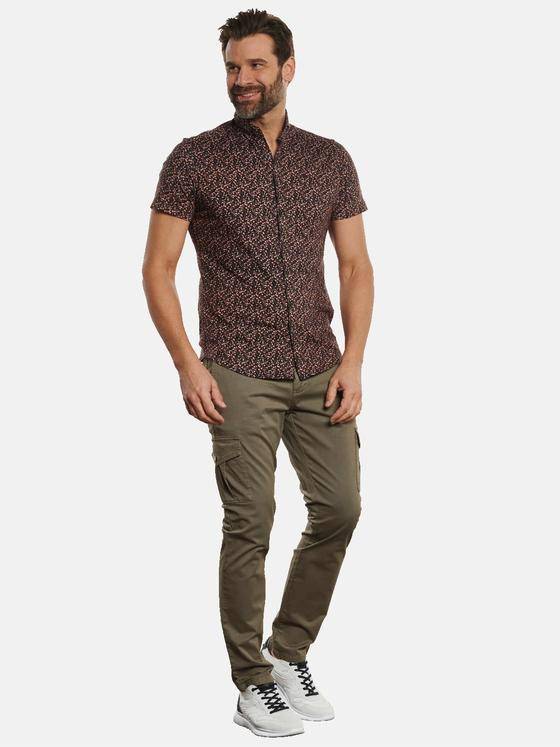 engbers Herren Kurzarm-Hemd gemustert Orange 32666