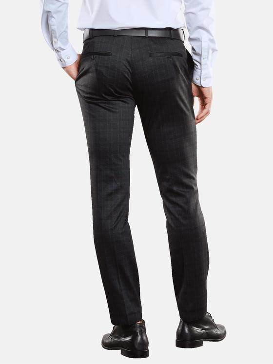 emilio adani Herren Anzug-Hose dezent kariert Schwarz 33687