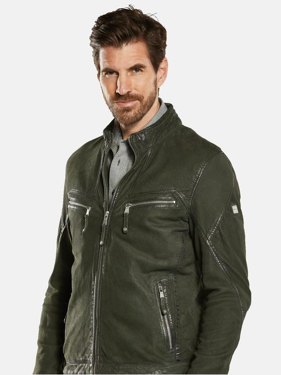 engbers Herren Lederjacke aus Nubuk-Leder Grün 34214