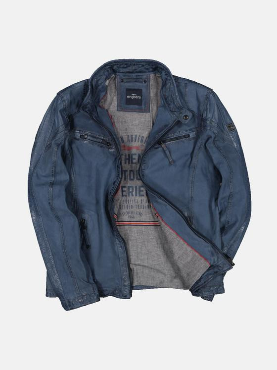 engbers Herren Lederjacke regular Blau 34213