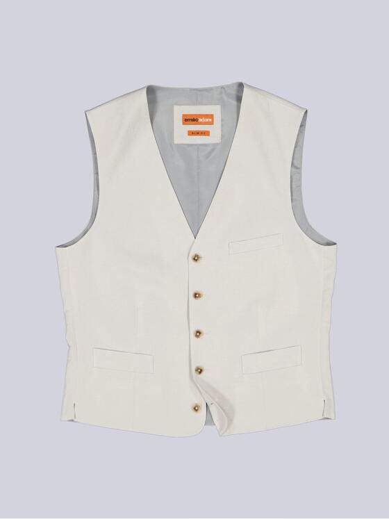 emilio adani Herren Anzugweste aus Leinenmischqualität Naturweiss 40373
