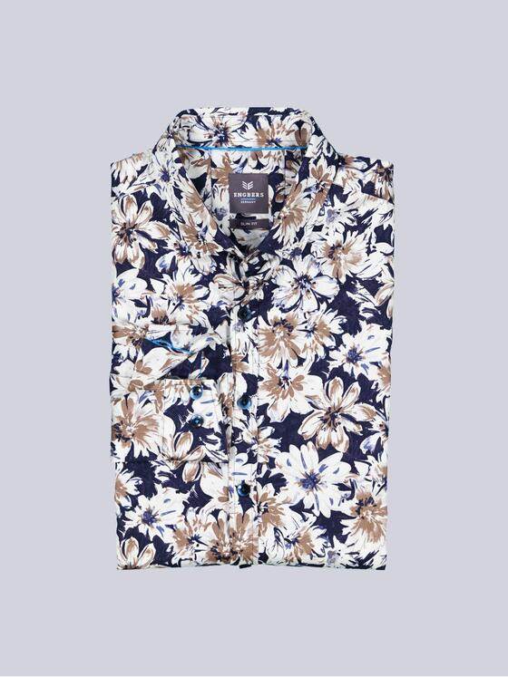 ENGBERS GERMANY Herren Langarm-Hemd aus flexiblem Warenmaterial Mehrfarbig 38540