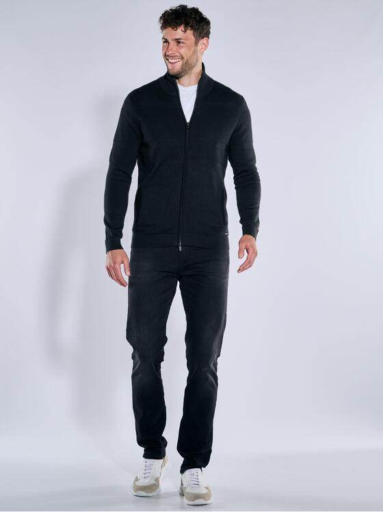 emilio adani Herren Strickjacke strukturiert Schwarz 39163