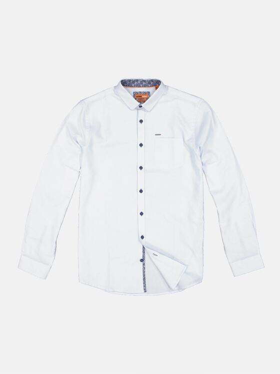 emilio adani Herren Langarm-Hemd strukturiert Blau 34775