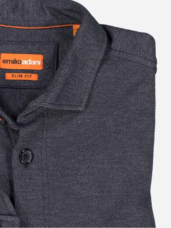 emilio adani Herren Overshirt slim fit Grau 37672