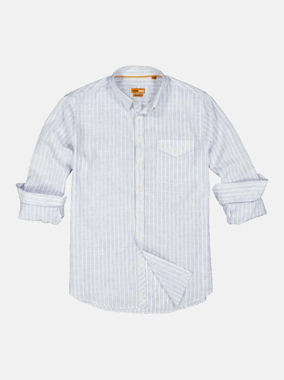 emilio adani Herren Langarm-Hemd gestreift Blau 34783