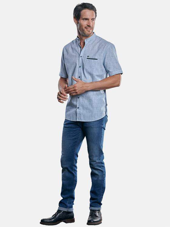 engbers Herren Hemd uni Himmelblau 30089