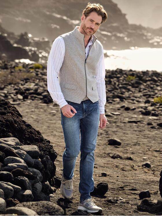 engbers Herren Sakko-Weste mit Zipper Beige 40024