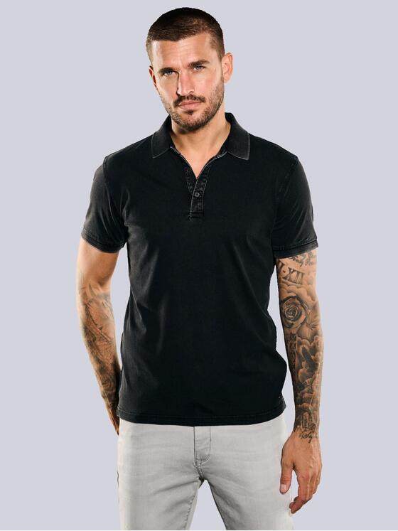 emilio adani Herren Polo-Shirt uni Schwarz 35285