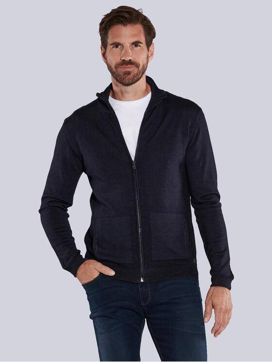 ENGBERS GERMANY Herren Cardigan aus 100% Merinowolle Blau 35991