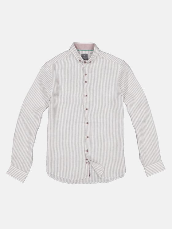 ENGBERS GERMANY Herren Langarm-Hemd gestreift Beige 32687