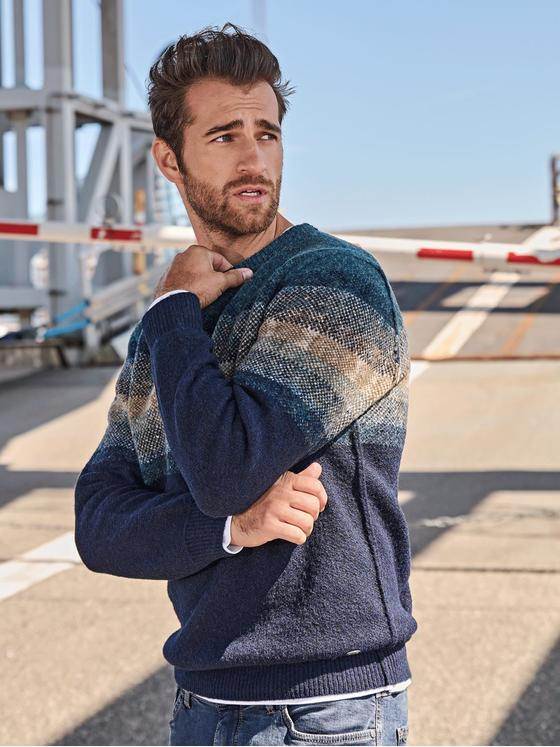 engbers Herren Pullover Rundhals Saphirblau 33851