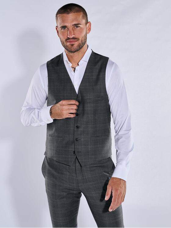 emilio adani Herren Sakko-Weste slim fit Grau 37813