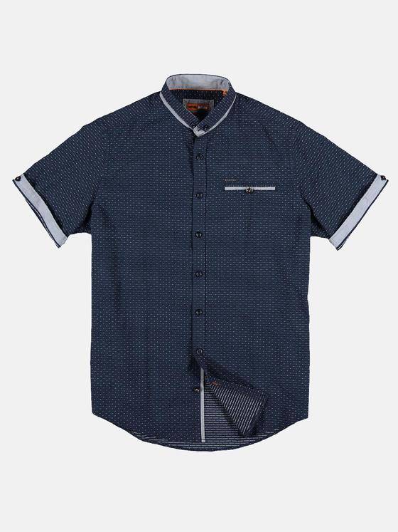 emilio adani Herren gemustertes Kurzarmhemd Blau 29434