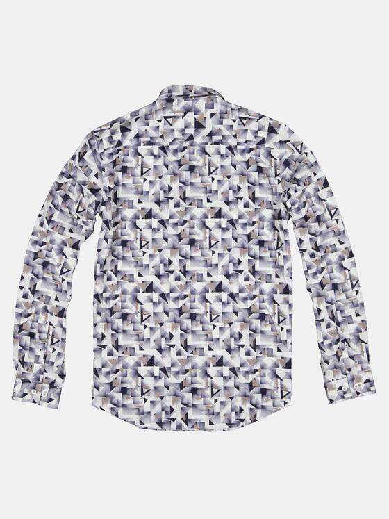 emilio adani Herren Langarm-Hemd gemustert Blau 32633