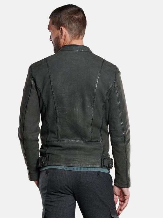 emilio adani Herren Lederjacke Grau 33305
