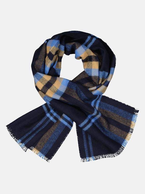 engbers Herren Webschal kariert Brilliantblau 33857