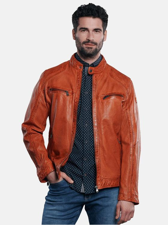 engbers Herren Lederjacke Blutorange 32182