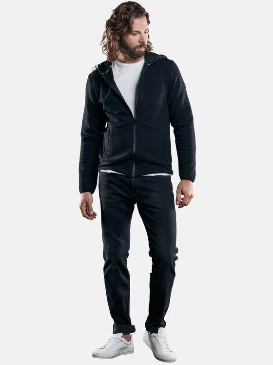 emilio adani Herren sportive Sweatjacke in enger Passform Schwarz 28825