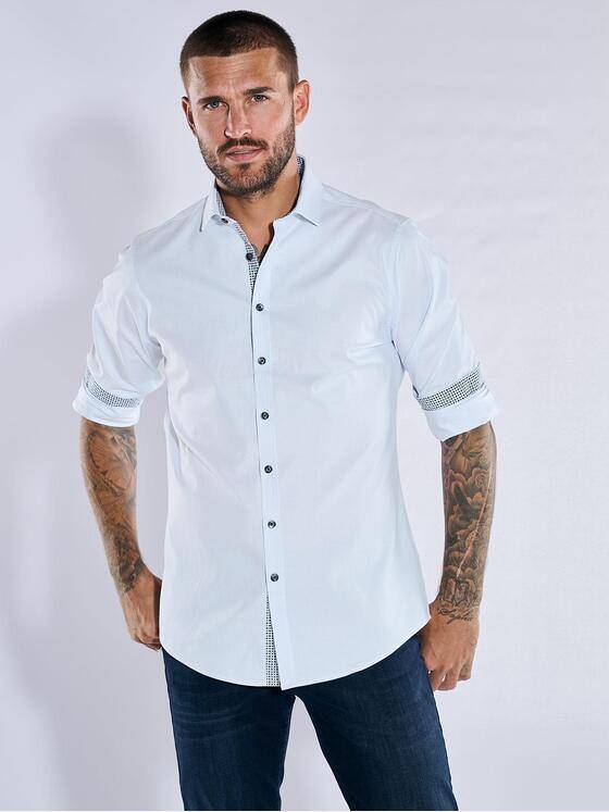 emilio adani Herren Langarm-Hemd "My Favorite" Blau 37606
